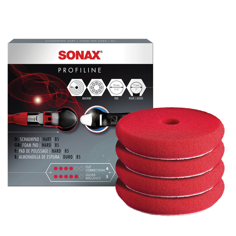 Sonax Red Foam Cutting Pad - 3 Inch - Pack Of 4