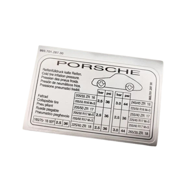 Tire Pressure Decal - 911 | 1995-1998