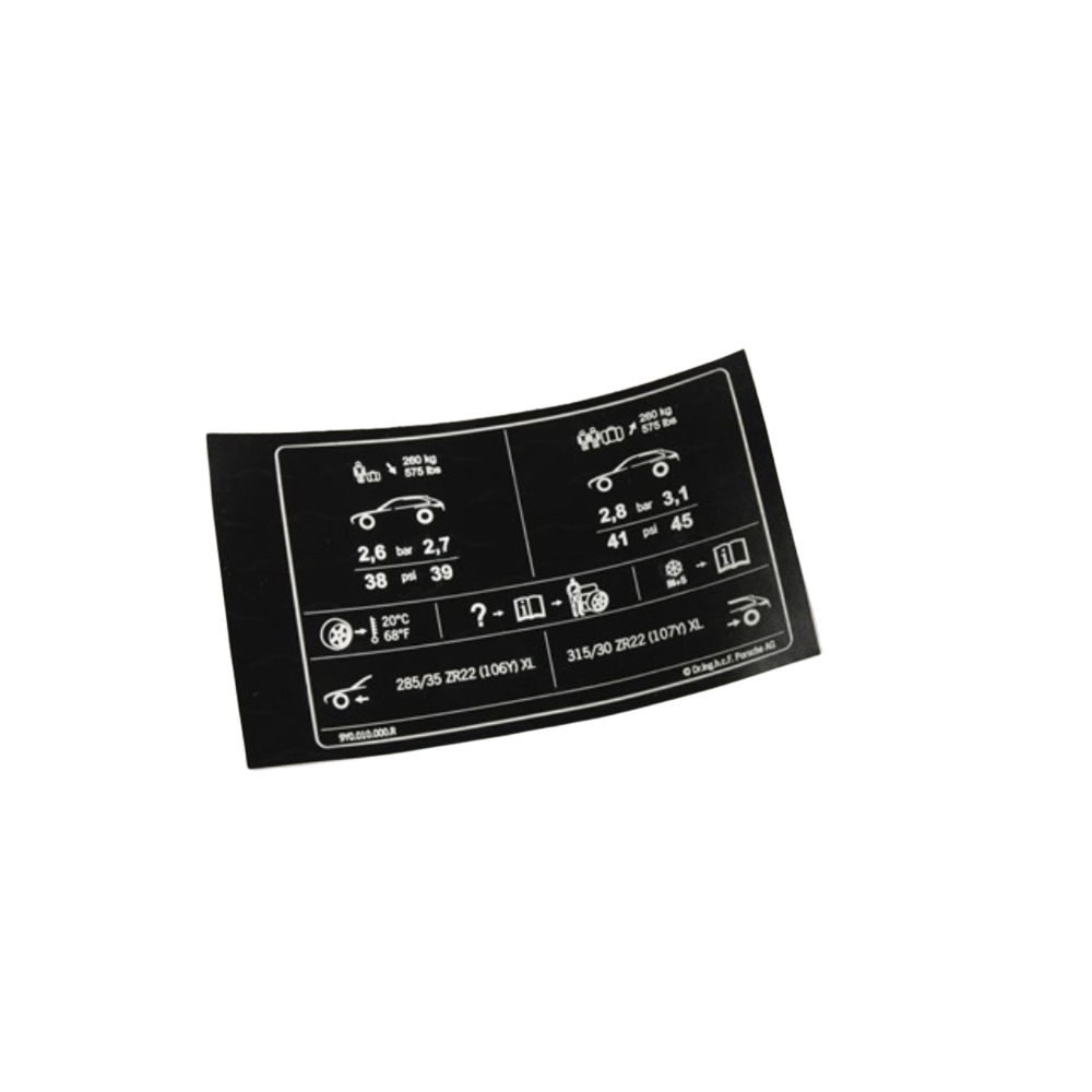 Tyre Pressure Data Plate - Cayenne | 2018