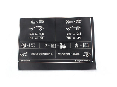 Tyre Pressure Data Plate - Cayenne | 2019-2023