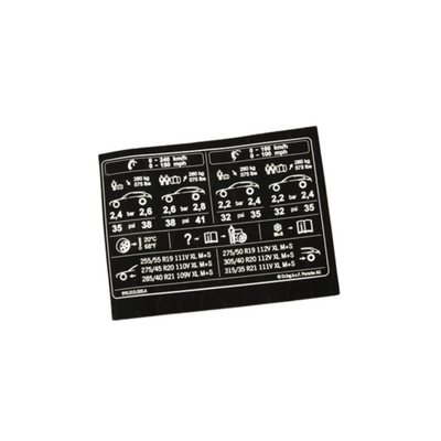 Tyre Pressure Data Plate - Cayenne | 2019-2023