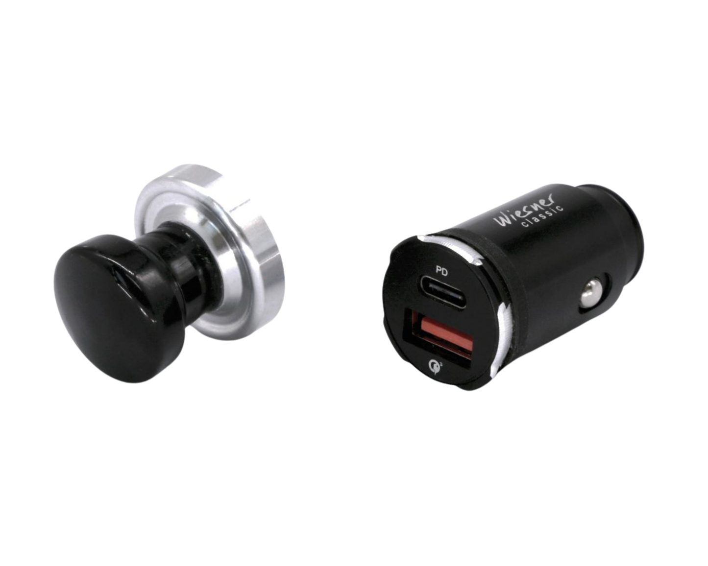 USB Charger Porsche - Black Knob - 356 | 1955-1965 USB-356-AC-BL