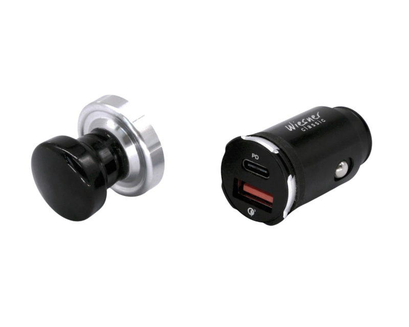 USB Charger Porsche - Black Knob - 356 | 1955-1965 USB-356-AC-BL
