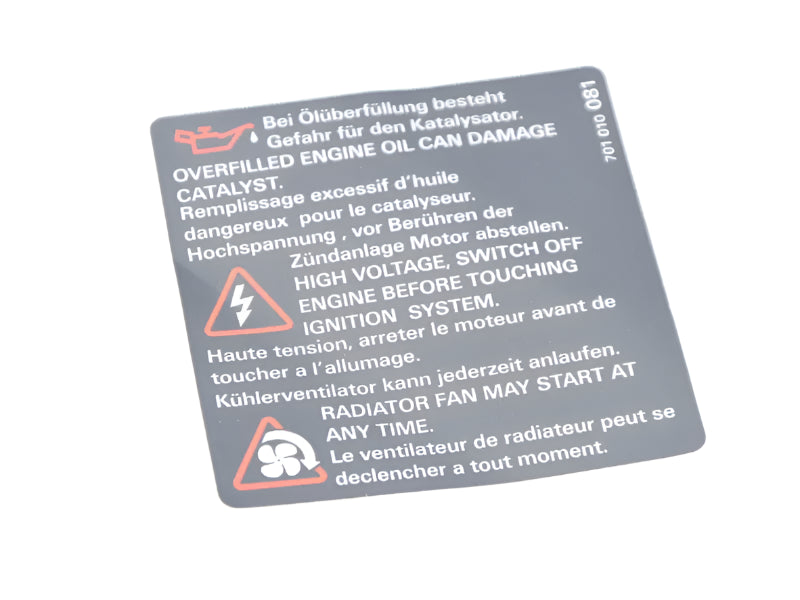 Warning Sign Sticker - Cayenne | 2003-2010