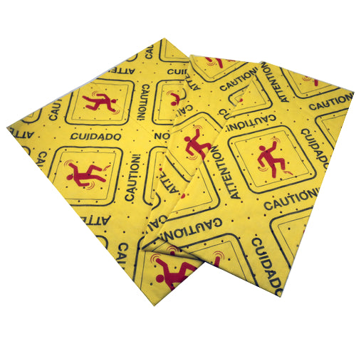 Yellow Caution Absorbent Pads - 16 Inch X 18 Inch