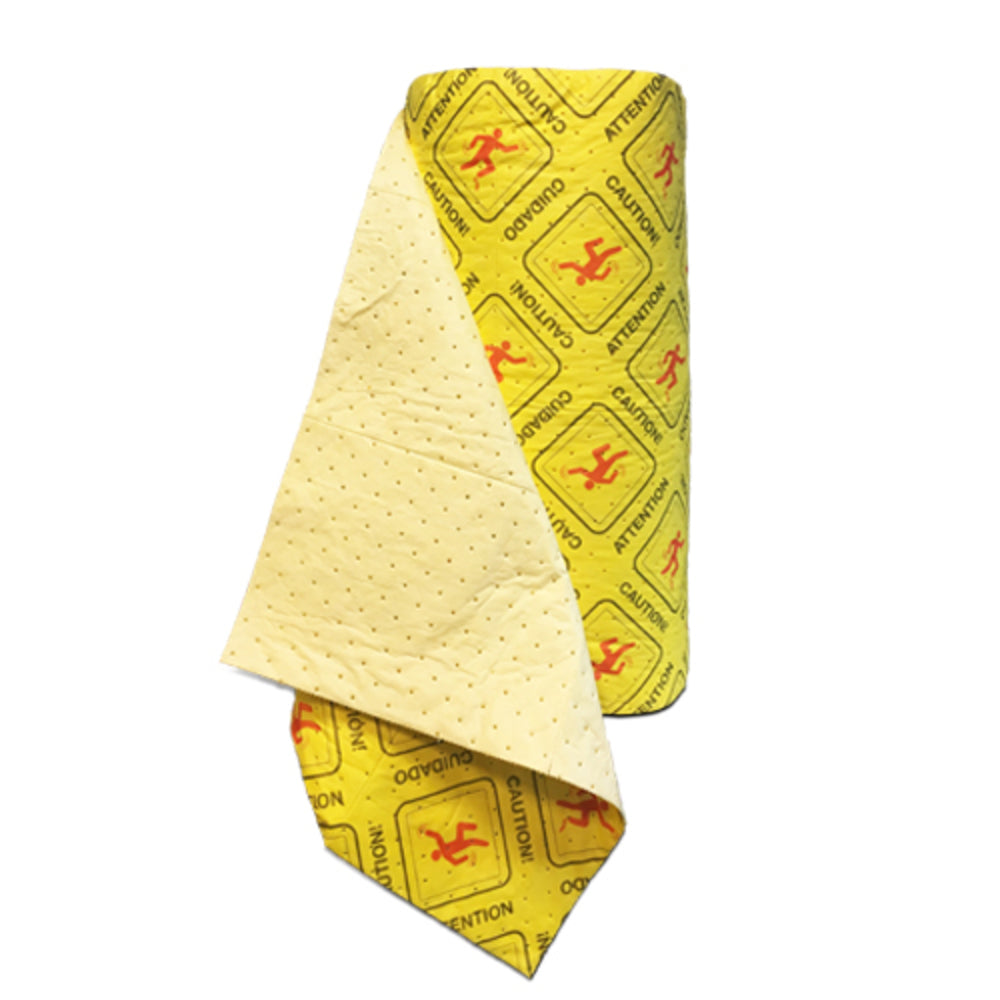 Yellow Caution Absorbent Roll - 32 Inch X 150 Feet