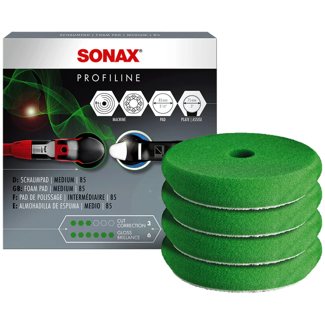 Sonax Profiline Green Foam Polishing Pad - 76.2 mm (3.0") (4 per pk)