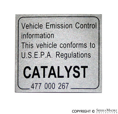 Catalytic Converter Decal (76-05) - Sierra Madre Collection