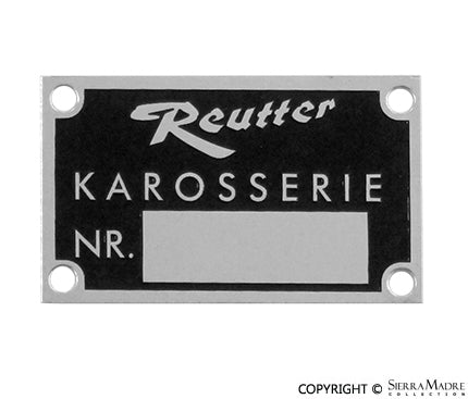 Reutter Chassis Number Plate - Sierra Madre Collection