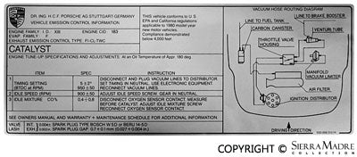 Catalytic Converter Decal, 911 (80-86)