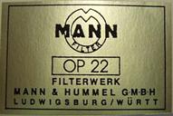 Oil Filter Decal, Mann - Sierra Madre Collection