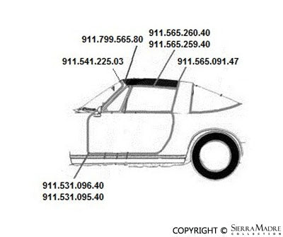 Targa Top Seal Kit, 911/930 (86-89) - Sierra Madre Collection