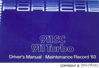 1983 Owners Manual, 911SC/911 Turbo - Sierra Madre Collection