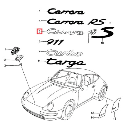Carrera'' Emblem, Steel Grey, 993 (95-98) - Sierra Madre Collection