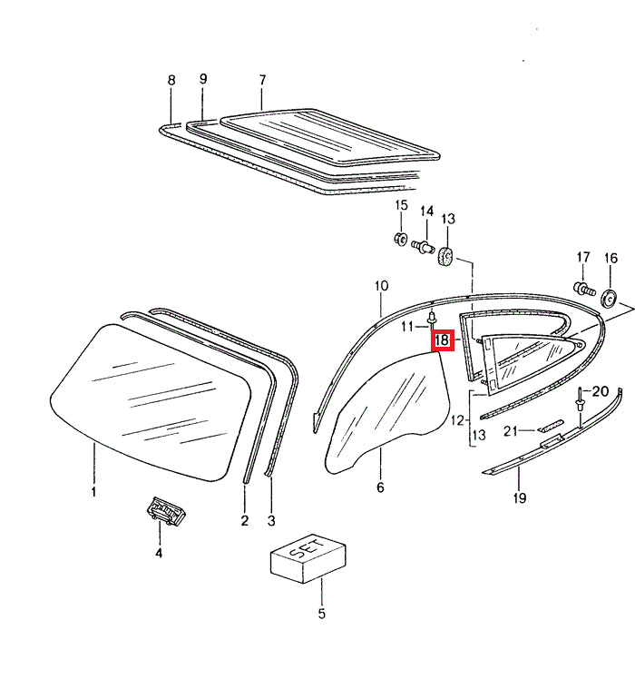 Quarter Window Seal, 996 (98-05) | Sierra Madre Collection