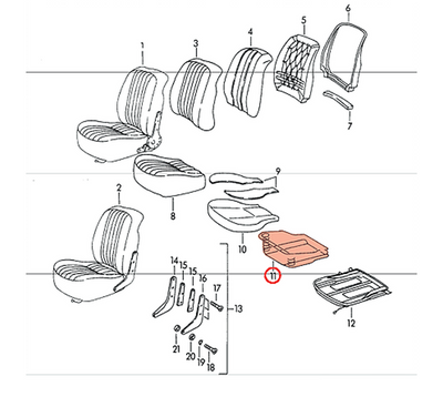 Front Seat Spring Basket, All 356's (50-65) - Sierra Madre Collection