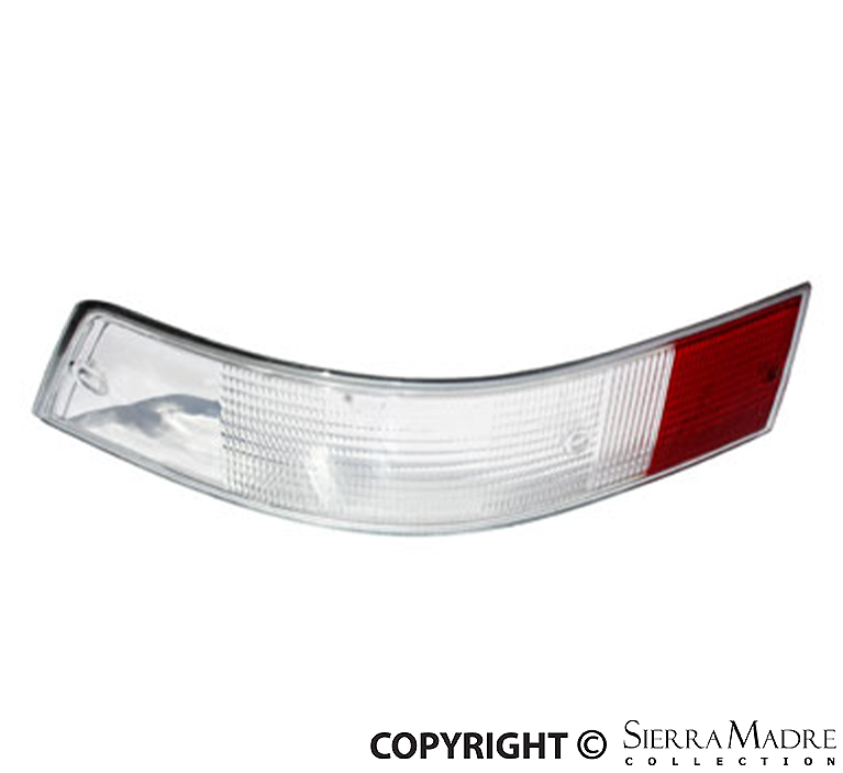 Italian Style Taillight Lens with Silver Trim, Left (69-89) - Sierra Madre Collection