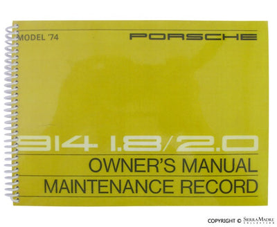Porsche 1974 Owners Manual - 914 WKD-465-220