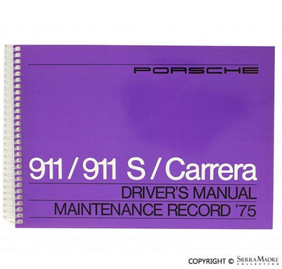 Porsche 1975 Owners Manual - 911/Carrera WKD-465-920