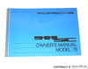 Porsche 1979 Owners Manual - 911SC WKD-468-121