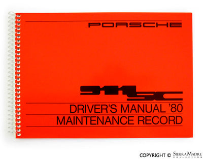 Porsche 1980 Driver's Manual/Maintenance Record - 911SC WKD-468-620