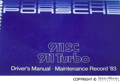 Porsche 1983 Owners Manual - 911SC/911 Turbo WKD-471-720