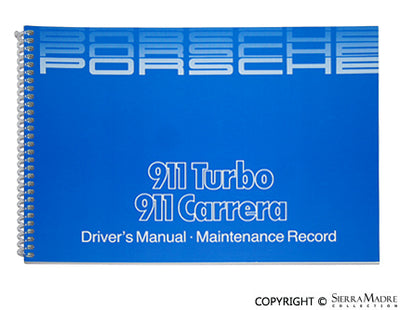 Porsche 1984/85 Owners Manual - 911 Turbo/Carrera WKD-473-220