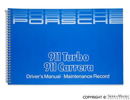 Porsche 1984/85 Owners Manual - 911 Turbo/Carrera WKD-473-220