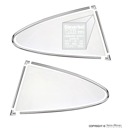 Porsche 911 RSR/RS Lightweight Glaverbel Quarter Window Glass And Aluminum Frame Set SMC-543-041-55