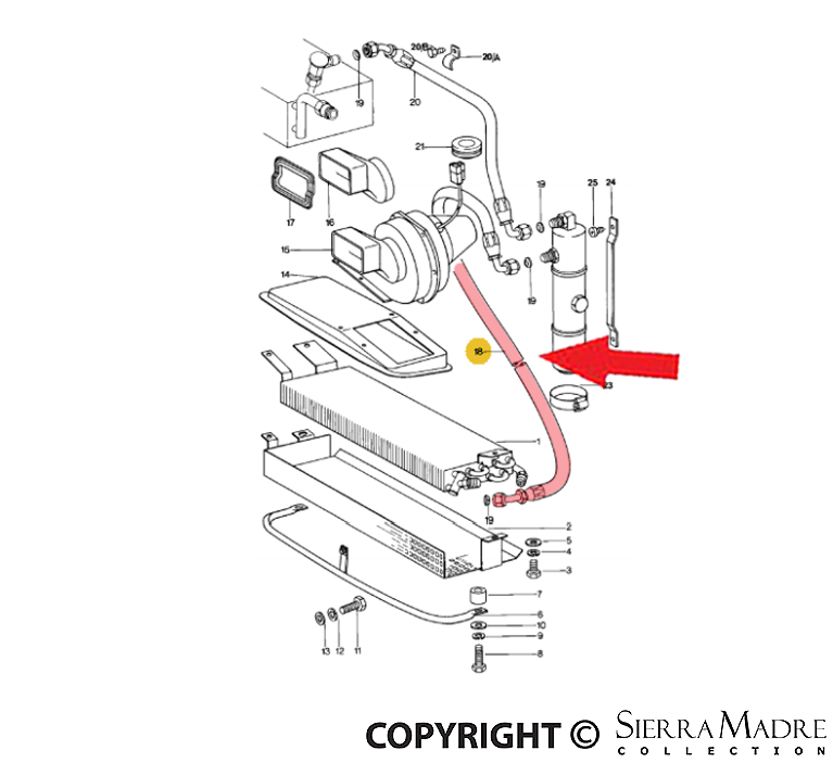 Porsche A/C Hose - 911 70-83