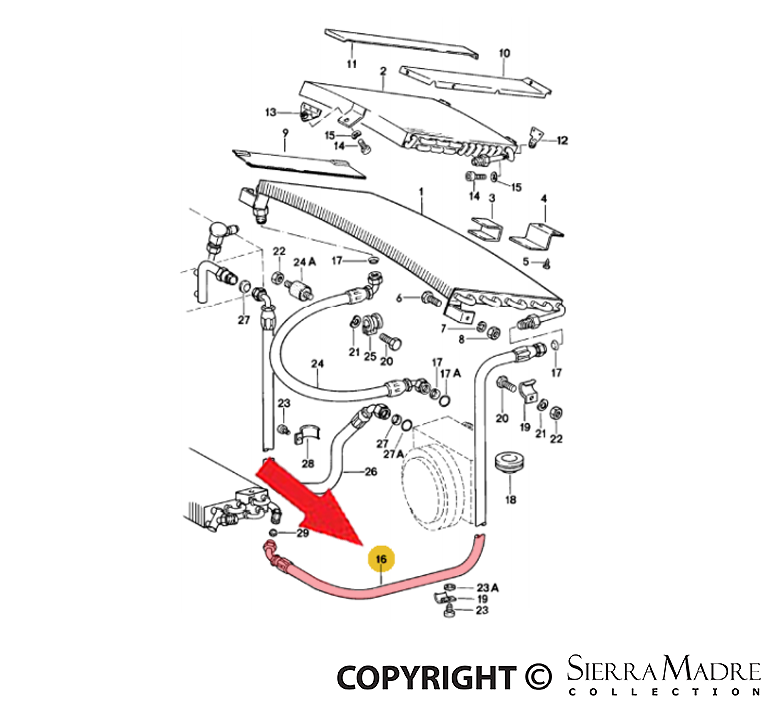Porsche A/C Hose - 911 70-83 911-573-153-03