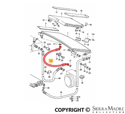 Porsche A/C Hose - 911 84-89 930-573-150-08