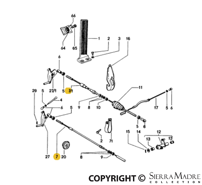 Porsche Accelerator Cable - 914 70-76 914-423-067-05