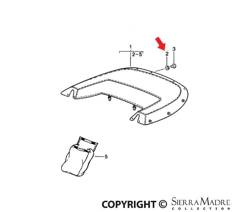 Porsche Brass Snap Fastener - 911 94-98 999-507-485-00