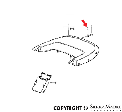Porsche Brass Snap Fastener - 911 94-98 999-507-485-00