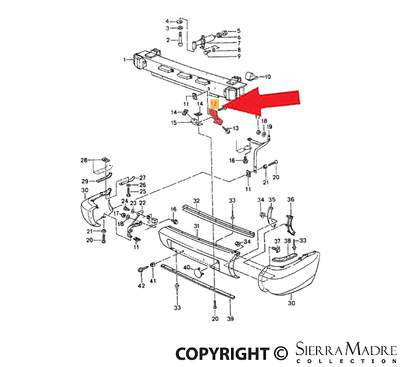 Porsche Bumper Bracket - 964 89-94 964-505-279-02