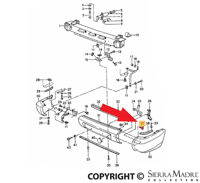 Porsche Bumper Mount - 964 89-94 964-505-625-01