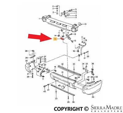 Porsche Bumper Support - 964 89-94 964-505-289-00