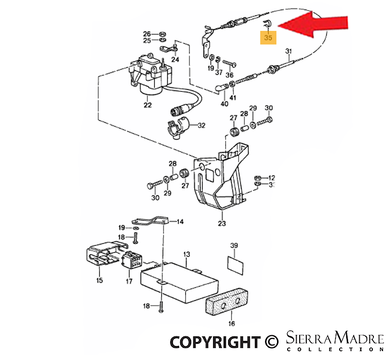 Porsche Cable Clip - 911 84-98 477-971-851