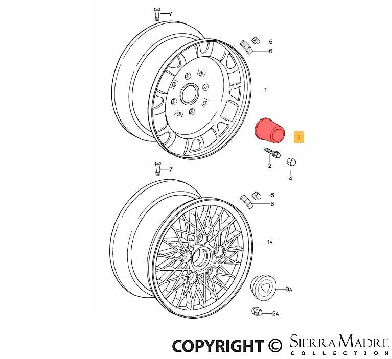 Porsche Center Cap Set - 924 76-85 SMC-601-151