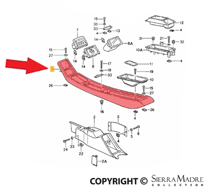 Porsche Center Console - 964 89-94 964-552-017-00