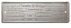 Porsche Chassis ID Plate - 911RS/911Carrera 2.7 KG 911-701-101-04