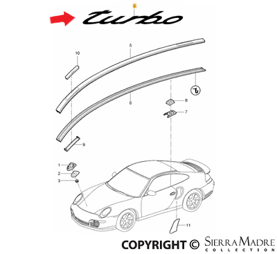 Porsche Chrome Turbo Decal - 911 07-13 997-559-237-03