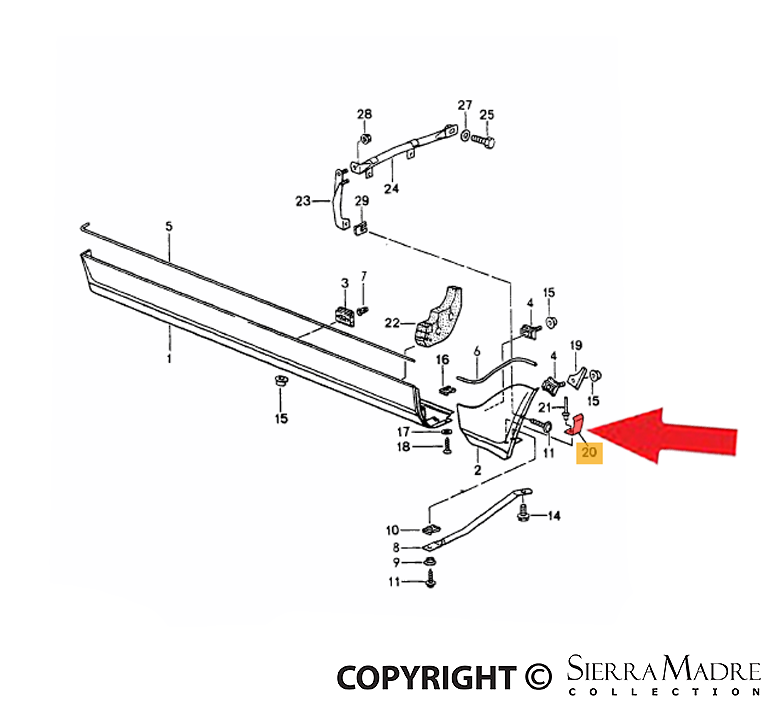 Porsche Clamping Trim Bracket - C2/C4 89-94