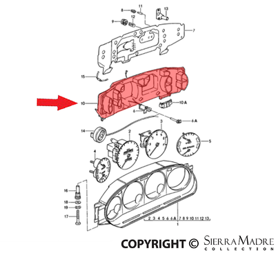 Porsche Combi-Instrument Housing - 928 78-95 928-641-968-00