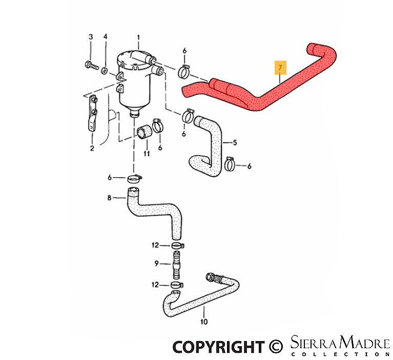 Porsche Connecting Hose - Oil - 911 84-89 930-107-995-00