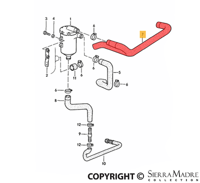 Porsche Connecting Hose - Oil - 911 84-89 930-107-995-00