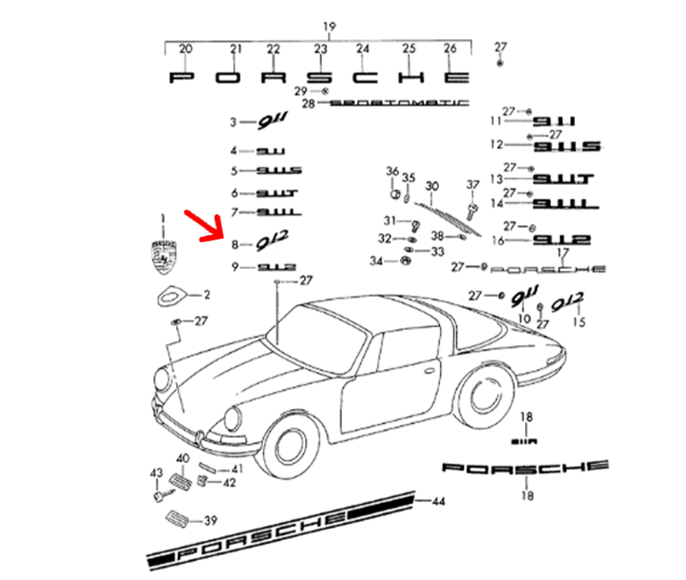 Porsche Dash Emblem - 912 65-66 902-559-303-20