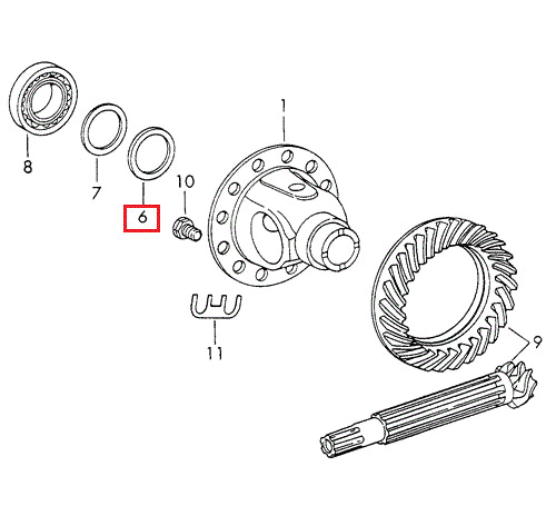Porsche Differential Spacer - 3.2mm - 914 70-76 915-332-265-08