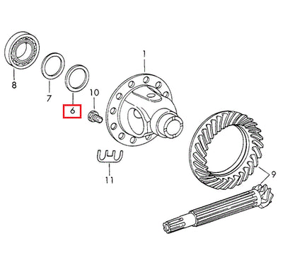 Porsche Differential Spacer - 3.2mm - 914 70-76 915-332-265-08